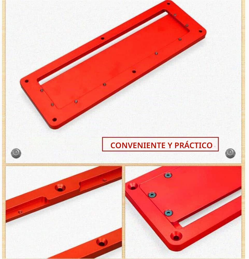 Namvo Placa de garganta para sierra circular eléctrica, ajustable, de aluminio, accesorio para sierra de mesa, color rojo