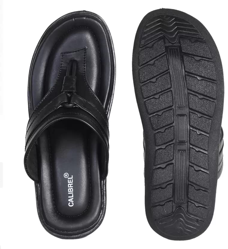 CALIBREL Chappal for Men Casual Slippers for Boys and Mens Stylish Thong Sandals Chappals for Perfect Looks Black and Brown