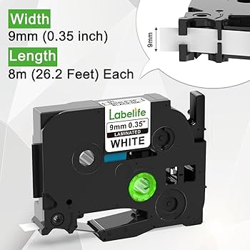 テープカセット9mm　12mm brother TZe-221v 231v Amazon.com: TZe-221 TZ Tape 9mm 0.35 Laminated White