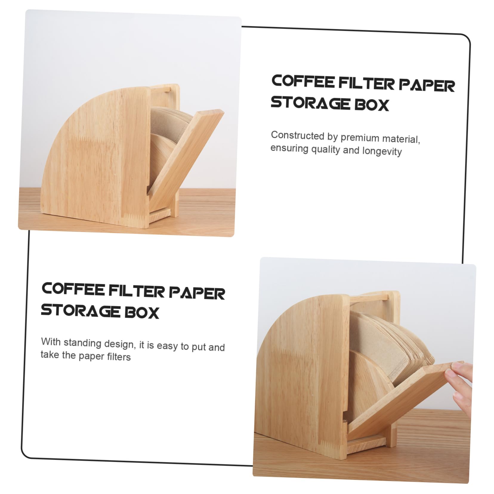 Alipis Boîte Bois pour Papiers Filtres Rangement De Bureau Organisateur De Maison Support De Filtres à Café