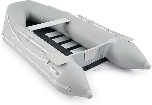 CO-Z 10ft Inflatable Boat with Aluminum Alloy Floor - 4 Person Portable Dinghy for Fishing, Touring & Sports | Heavy-Duty Inflatable Raft & Kayak for Adults