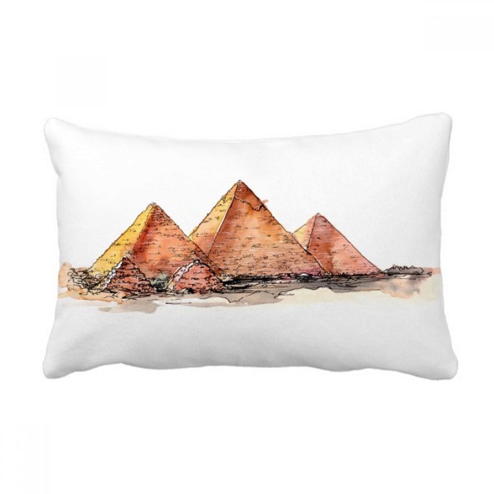 Coussin Egypte Pyramide de Gaza 16x24 pouces housse et insert multicolore pour canapé
