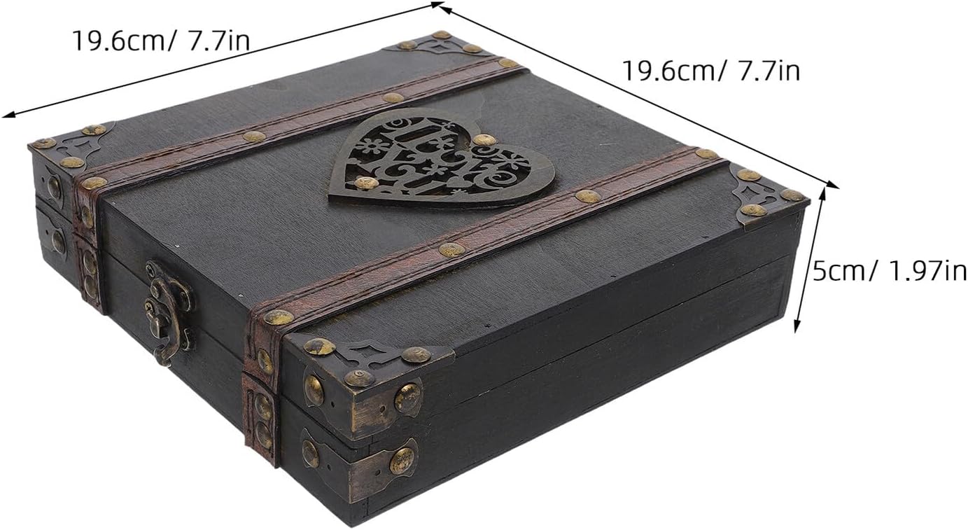 Vintage Wooden Jewelry Box Organizer with Lid, Square Chinese Style Necklace and Earring Storage Case for Women’s Bedroom Decor and Keepsake image 2
