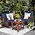 Tangkula 3 Pieces Patio Wicker Furniture Set, Rattan Outdoor Sofa Set w/Washable Cushion & Acacia Wood Coffee Table, Conversation Bistro Set for Garden Balcony Backyard (Blue)