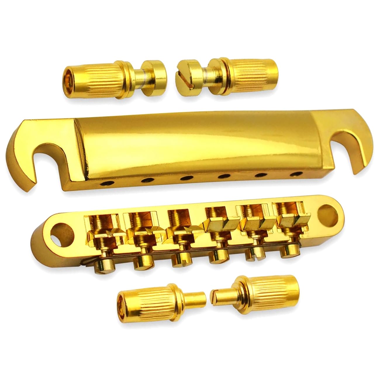 RuiJOTWAT Tune-O-Matic Bridge Tailpiece Saddle Bridge for LP SG Electric Guitar Gold
