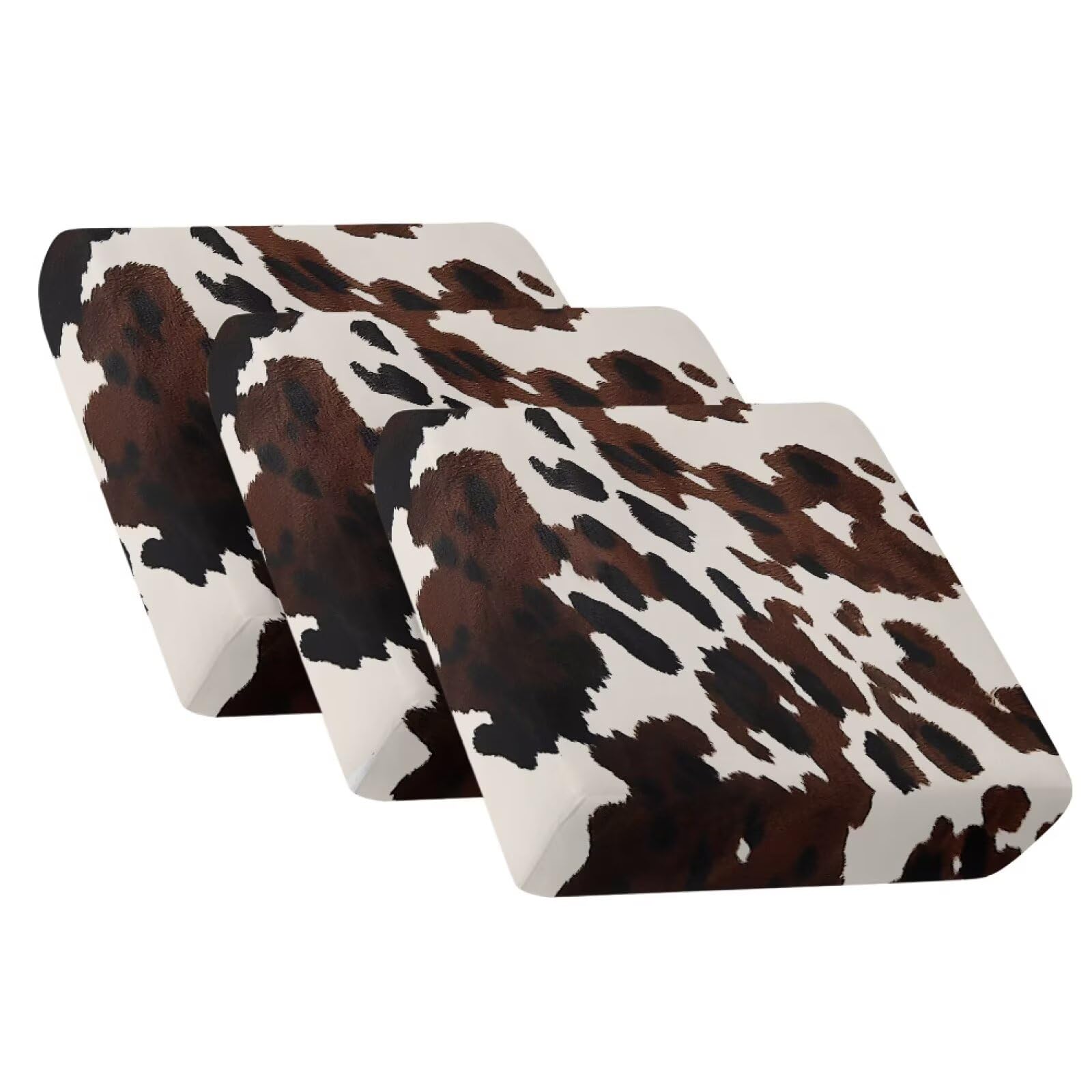 Housse de coussin de canapé douce imprimé vache noir et marron