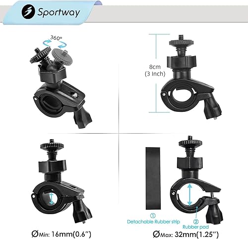 Miniatura 3 de Sportway Soporte de bicicleta Soporte de bicicleta para altavoces Bluetooth portátiles al aire libre/GoPro Hero/Cámaras