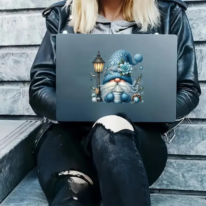 Winter Gnome Lamp Snowflake PVC Vinyl Car Decals Stickers Waterproof Self-Adhesive Decals for Cars, Laptops, Trucks, Motorcycles Wall Window Luggage Scratch Cover Door Decor Sticker - Image 3