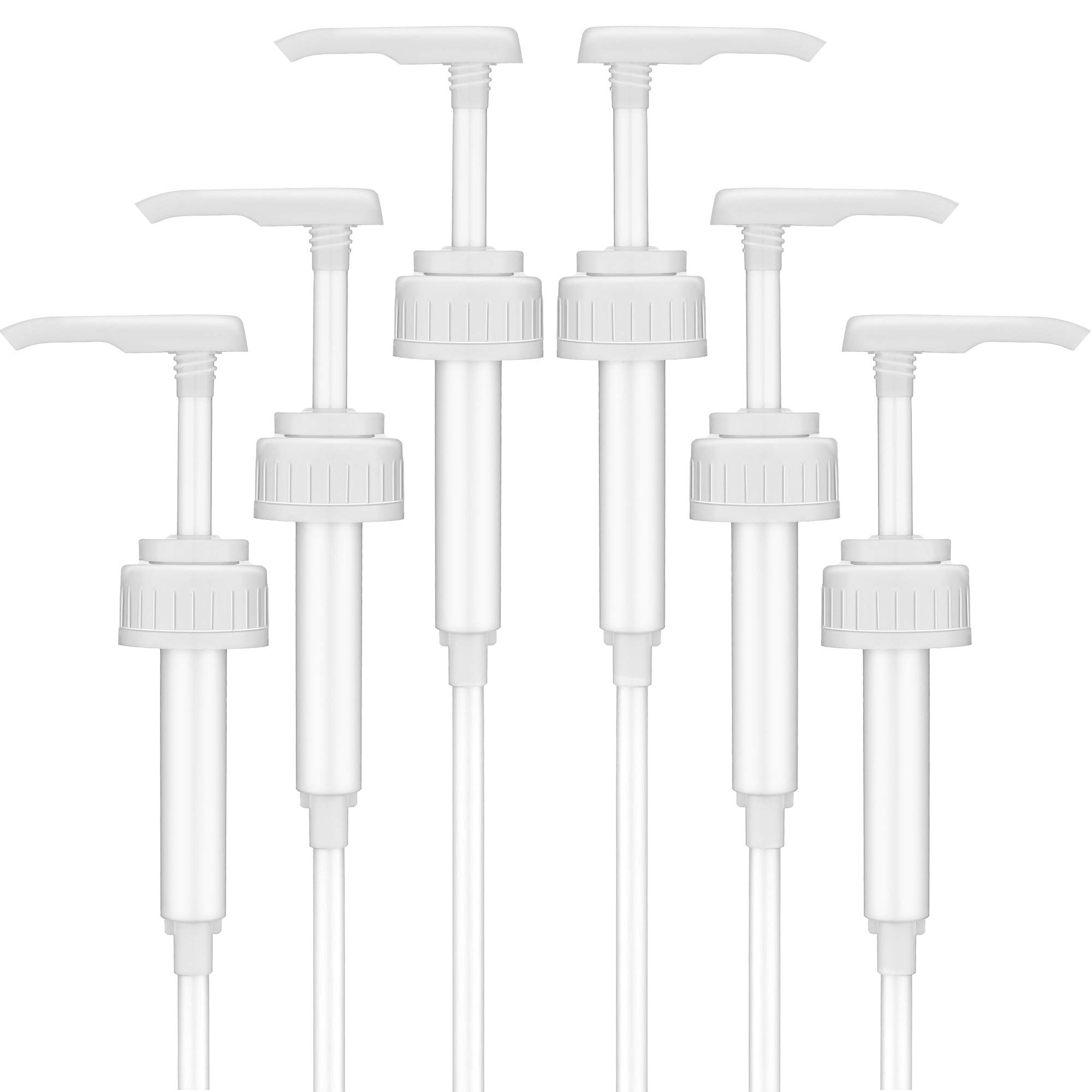 6 Pieces White Pump Syrup Bottle Pump Lotion Pump for Bottles with a Mouth Diameter of 1.49 Inch (10 ml)