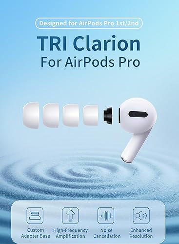 Miniatura 2 de 3 pares-S TRI - Almohadillas de repuesto para AirPods Pro y AirPods Pro de 2 generación compatible con el modo ANCTransparencia, puntas de silicona