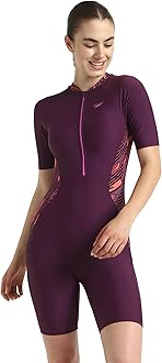 Speedo Women's Enduraflex Essential Splice Print Closedback Kneesuit Swimming Costume Swimwear | Chlorine Resistant | Shape Retention Fabric | UPF 40+ Sun Protection | Removable Bra Pads