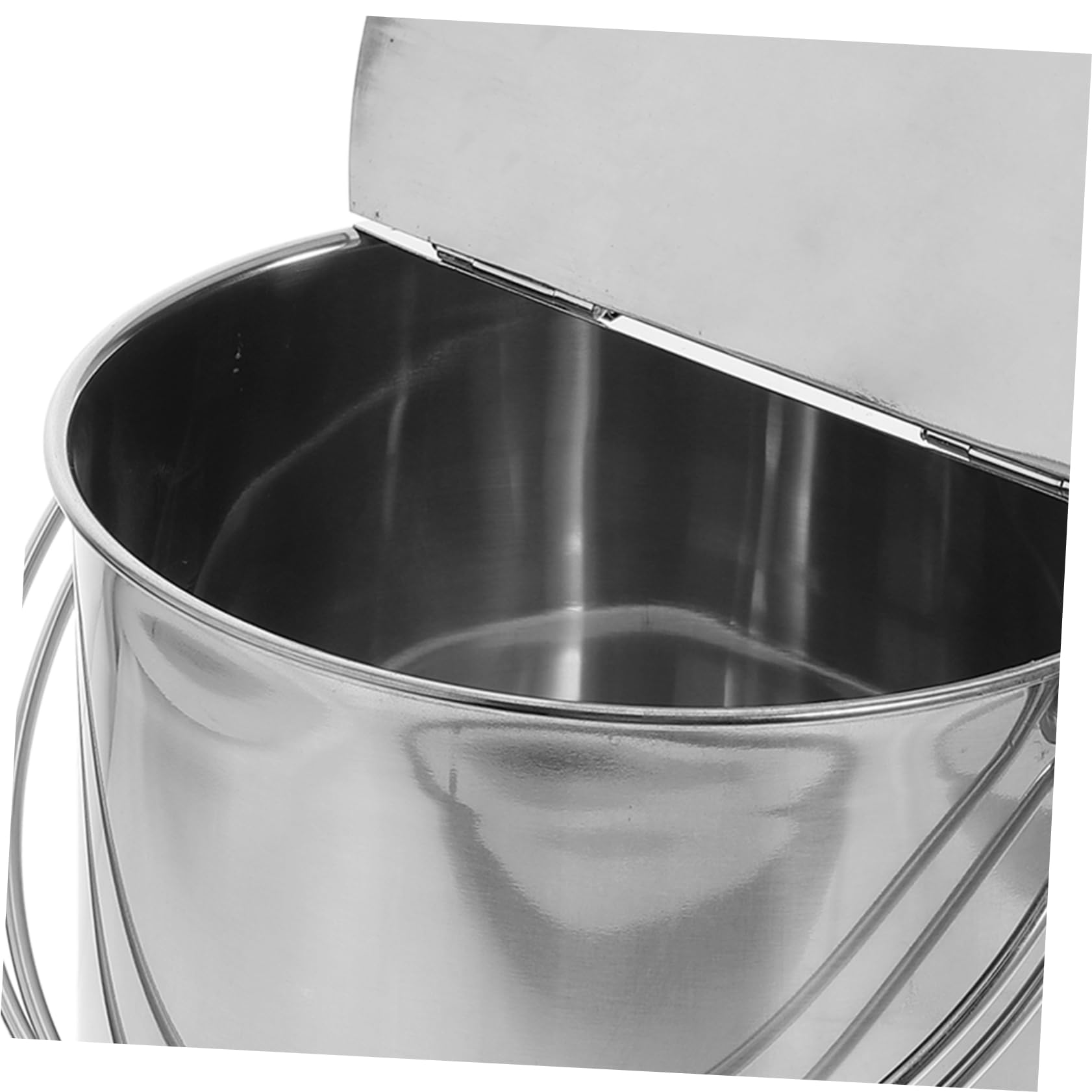 Edelstahleimer mit Deckel und Henkel aus Edelstahl, Silber