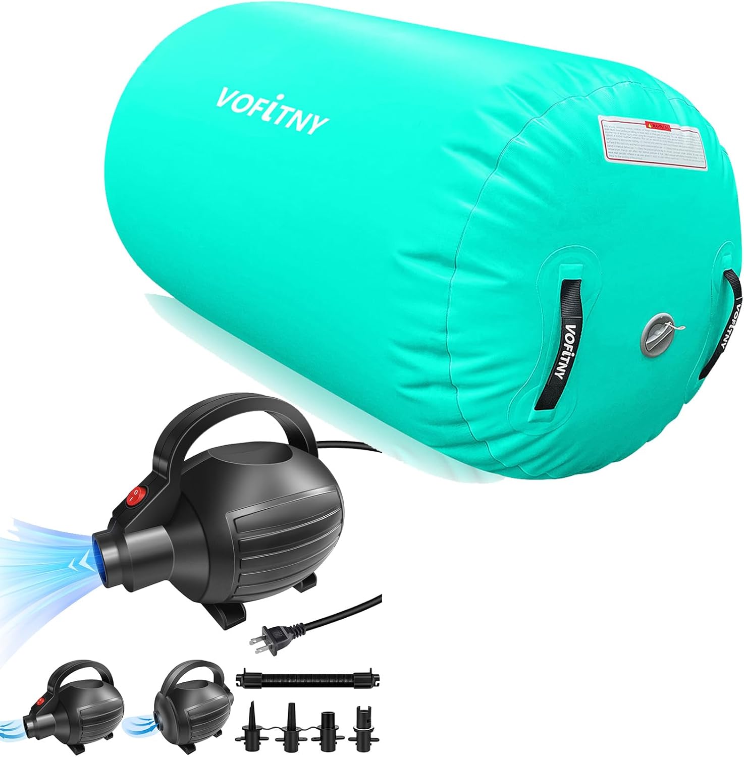 VOFiTNY 600W Electric Air Pump for Inflatable Gymnastics Barrel Octagon Mat for Home