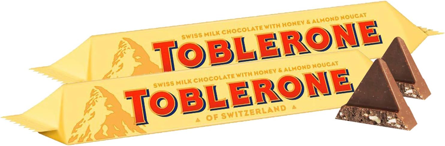 Swiss Milk Chocolate with Honey and Almond Nougat Pack of 2 Pouch, 2 X 50 Gram