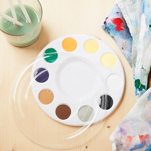 Craft Smart 10-Well Paint Palette with Clear Lid - Plastic Paint Tray for Art & Crafts, School, Parties - Bulk 12 Pack