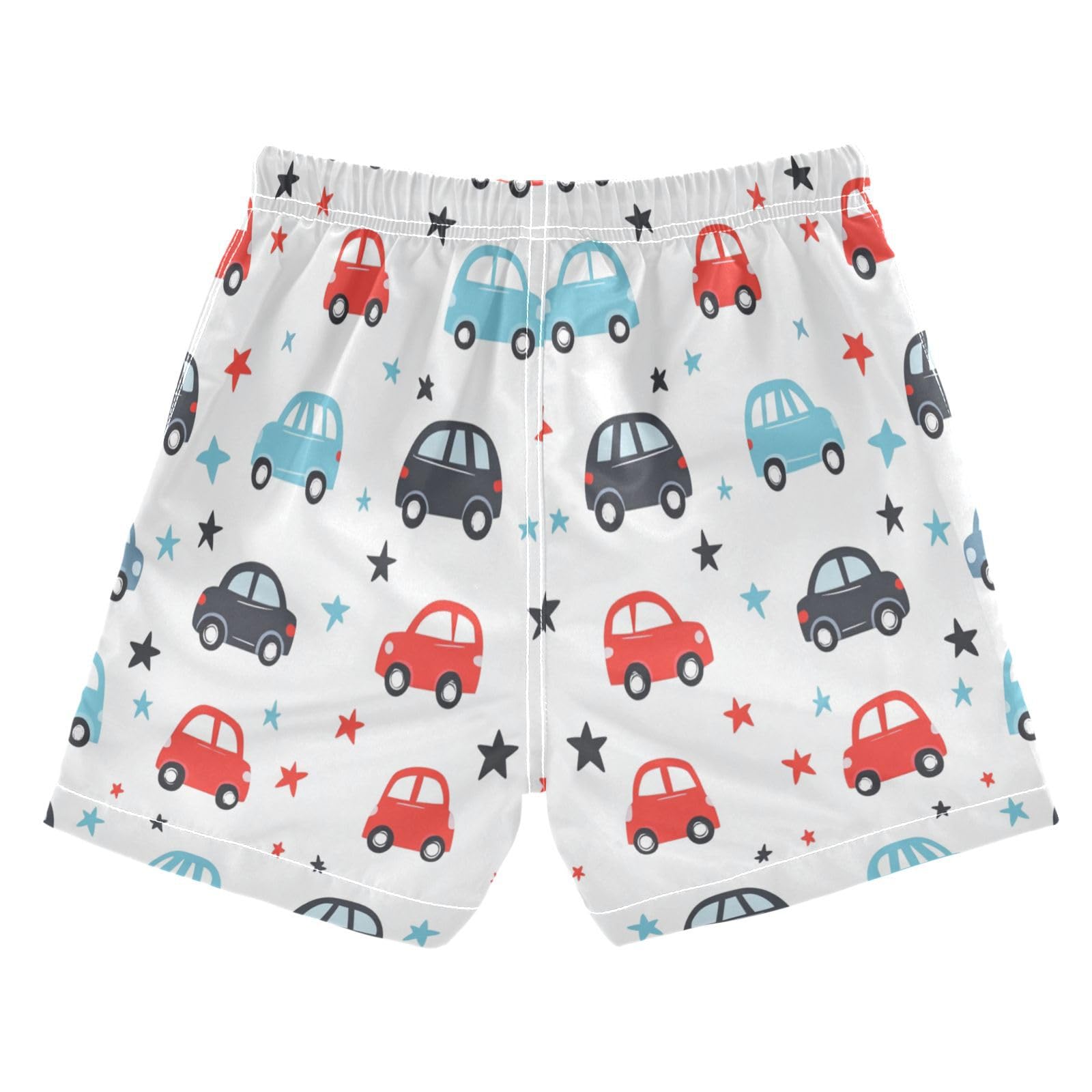 Jucciaco Boys Beach Board Shorts Cartoon Truck Car Star Quick Dry Swim Trunk Swimwear for Kids