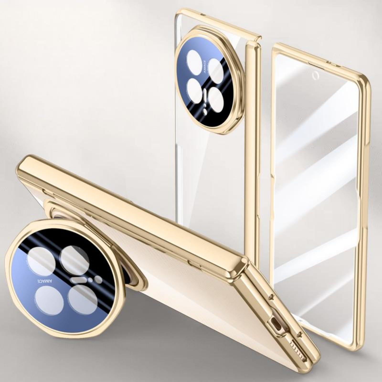 Funda para Magic V6 Clear Case + Glass Film + Hinge,Bumper Cover para Honor Magic V6(2)