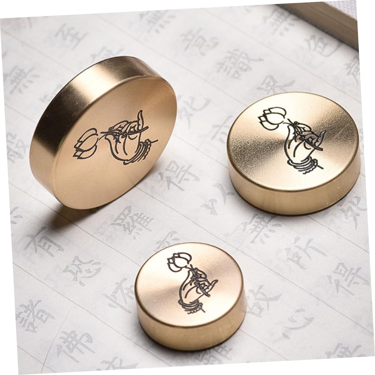 Amazon | GOOHOCHY 街 定規 銅 文鎮 書道 文鎮 丸 文鎮 書道 供給 家庭
