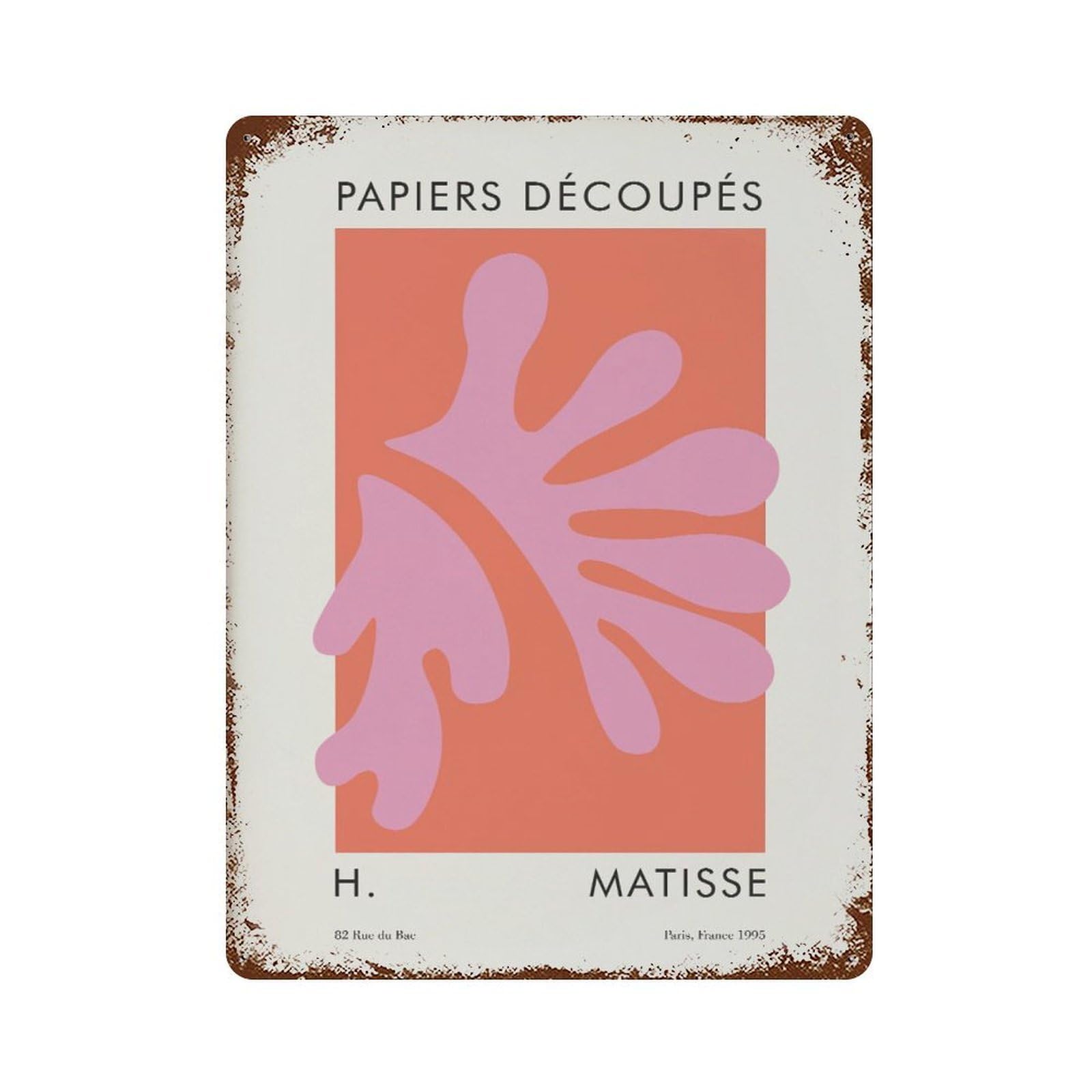 xiaoxiaoshen Henri Matisse Cut-outs Botanical Wall Decor Art Metal Tin Poster Modern Home Decor Art Home Bar Shop Decorations Vintage Sign 40x30cm