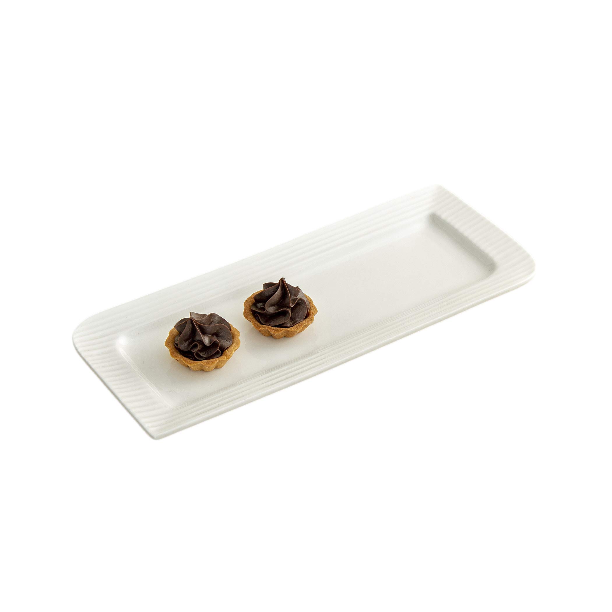 Home Centre Alamode White Solid Porcelain Rectangular Platter - 30x13cm