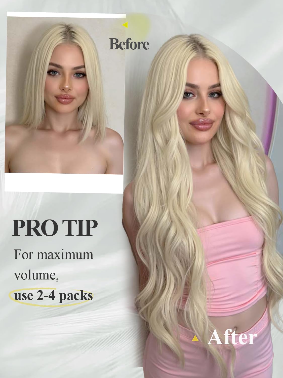 Human Hair Extensions 18 Inch Micro Bead Invisible Weft 4 Pieces Amazon.com : Invisible Weft Hair Extensions Human Hair Pu  main image 2