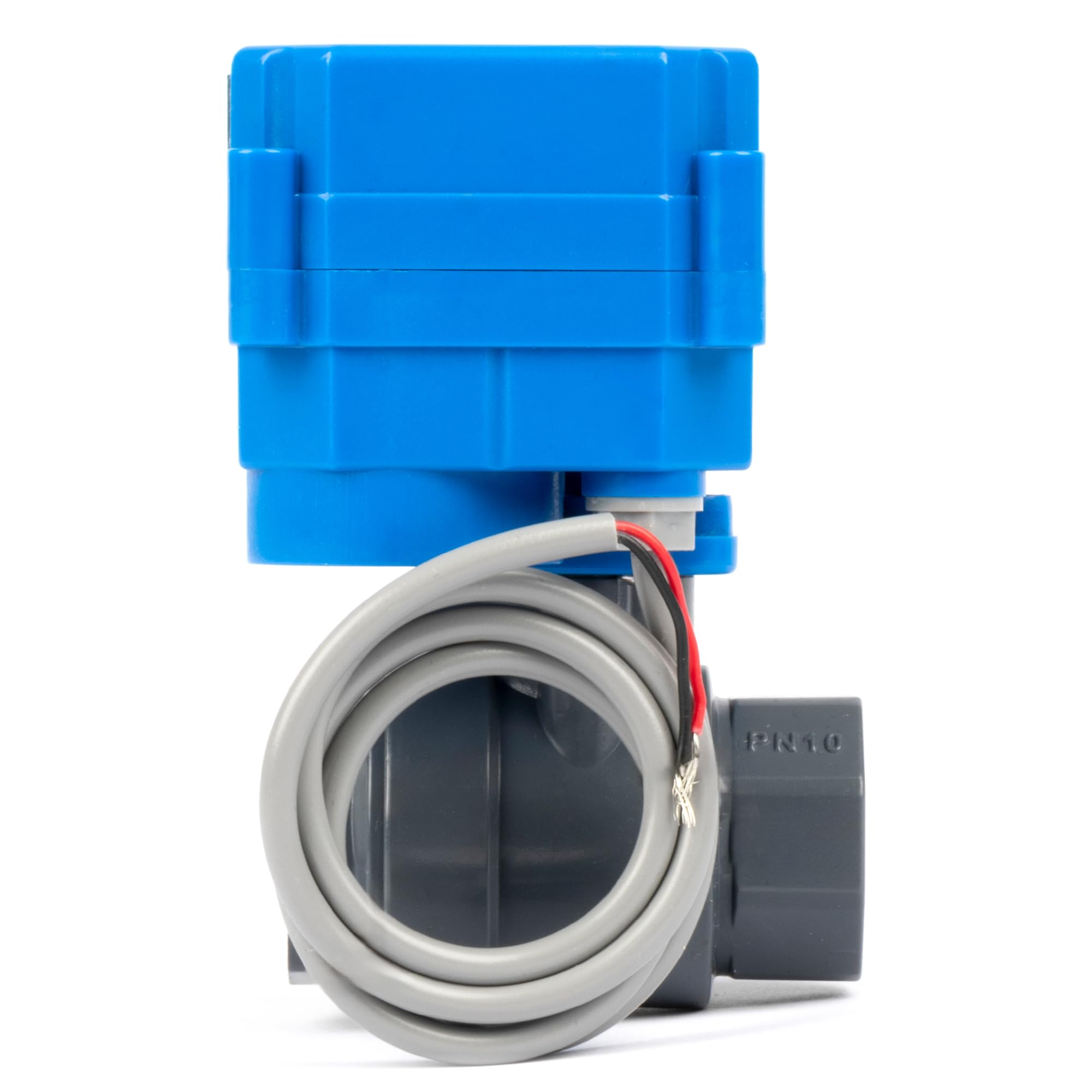 U.S. Solid Valvola a sfera motorizzata UPVC 1/2" – Valvola a sfera elettrica in plastica con passaggio completo, ritorno auto a 2 fili, 9-36 V AC/DC, normalmente aperta