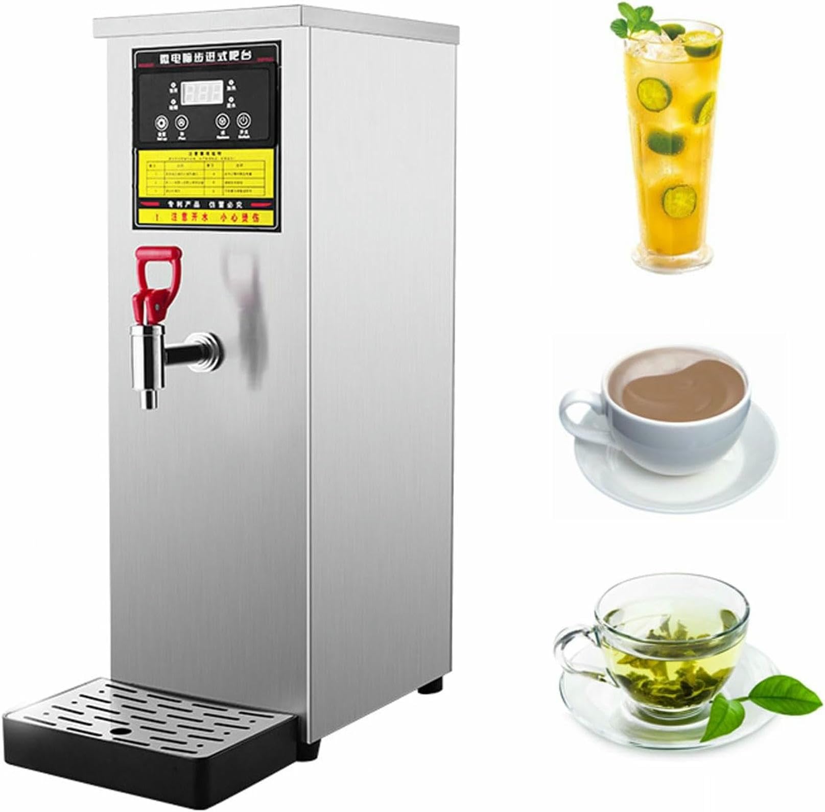 LYDZUSDP Commercial Automatic Hot Water Boiler,Tabletop Hot Water Dispenser with Smart Control Panel,Non Drip Tap,for Coffee Shop,Bar,Bakery,Company(Silver)