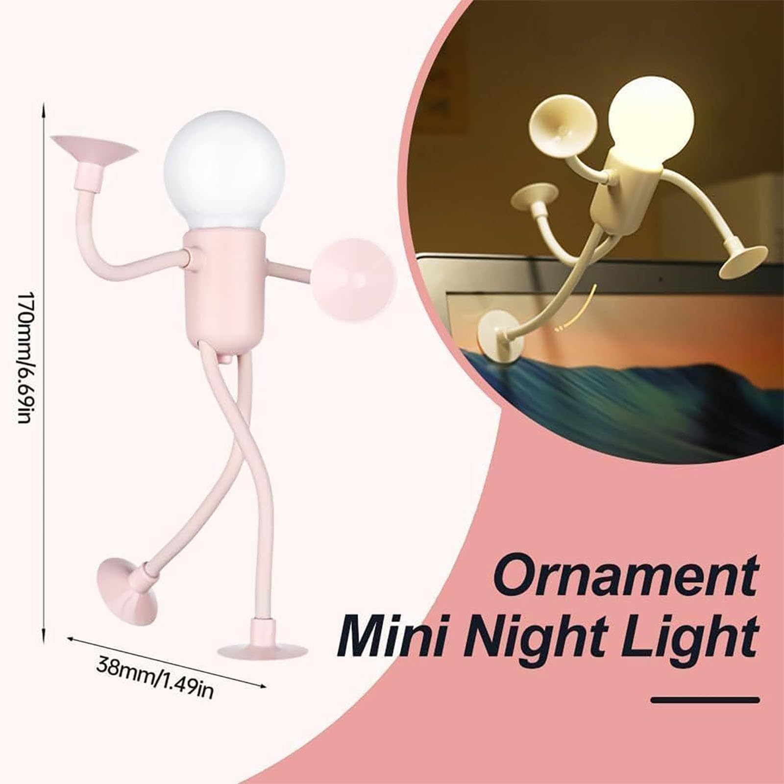 Luce Notturna Divertente, Luce Notturna Forma Di Sportivo, Lampada Da Scrivania A Ventosa Ornamento Di Decompressione Pieghevole, Lampada Divertente Per Il Tavolo A Camera Da Letto A Sala Studio