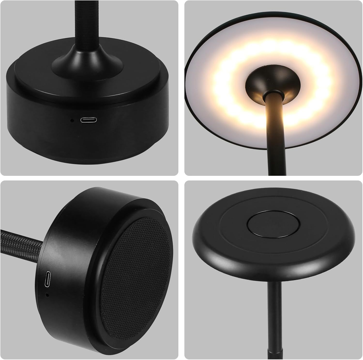 5200mAh Rechargeable Cordless LED Table Lamps Touch Sensor Light, 3-Levels Portable Dimming Wireless Battery Operated Lamp,Night Light/Restaurant Table/Outdoor/Coffee/Bar (Black Set of 2)