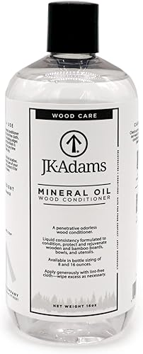Miniatura 1 de J.K. Adams Tabla de cortar, aceite mineral para el cuidado del bloque de carnicero, crema acondicionador de madera de 16 onzas, transparente