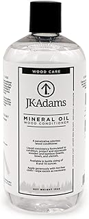 J.K. Adams Mineral Oil Wood Conditioner - Food Grade Mineral Oil for Wood Cutting Boards - Use to Maintain Butcher Blocks and Bamboo Cutting Boards - Food Safe Butcher Block Oil - 16oz