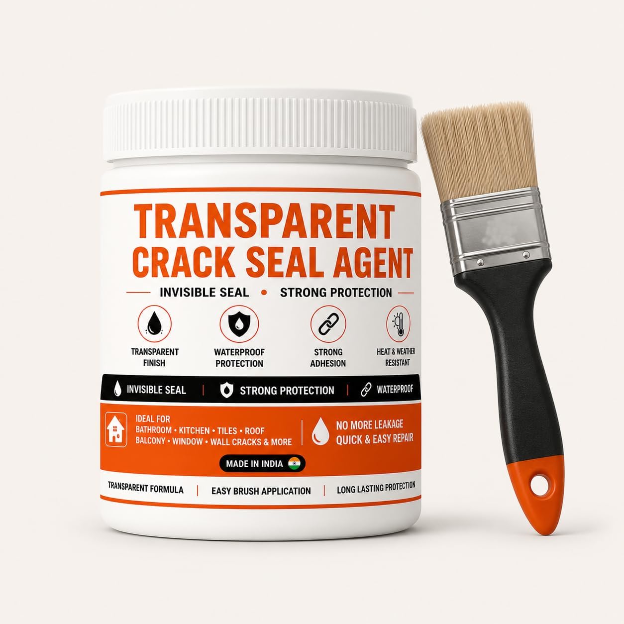 Arv® Waterproof Transparent Adhesive Glue with Brush | Crack Seal Agent Clear Liquid |Waterproof Coating Used to Seal Small Cracks | Stop Water Leakage 200 ml Pack of 1-image-23