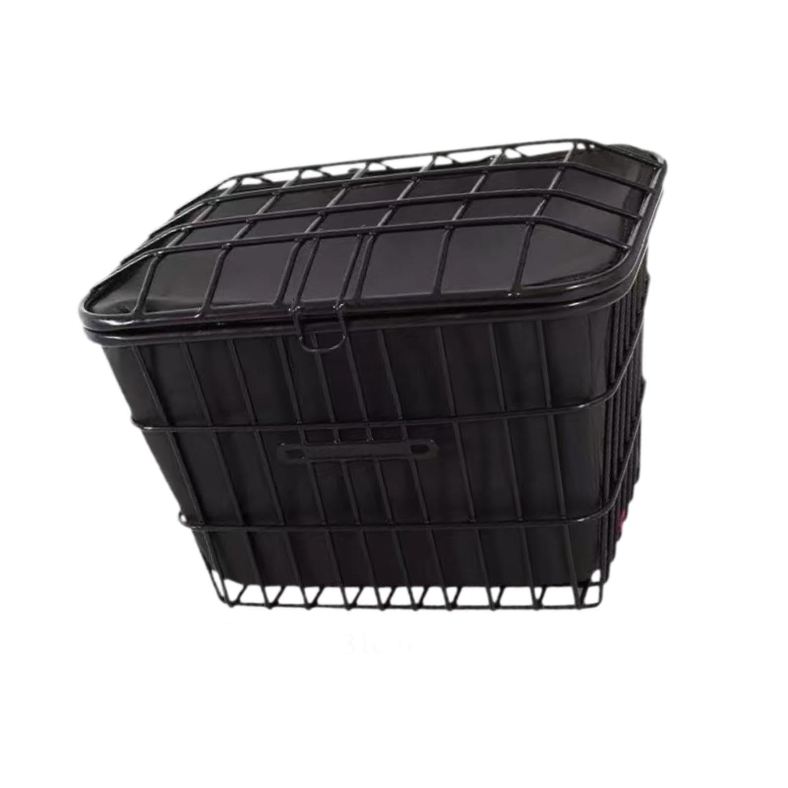 KIXZSAZ Kids Bike Basket Bicycle Storage Basket With High Load Capacity Sturdy Metal Wire Construction For Daily Bicycle Storage Front Bike Decoration , Black , S with Lid Front