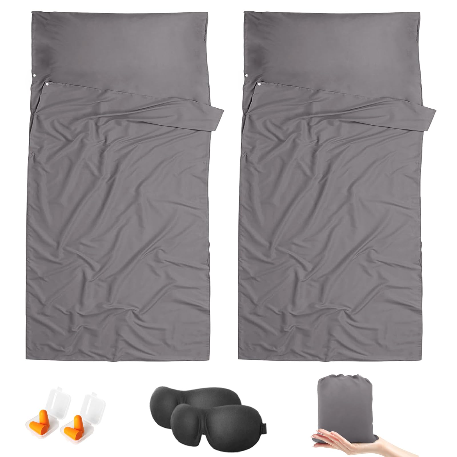 Sleeping Bag Liner,Travel Sheet &amp; Adult Sleep Sack, Camping Sheets Travel Sleep Sack for Backpacking,Hotels &amp; Hostels -Lightweight Single &amp;Double Travel Sheet Camping Sheets