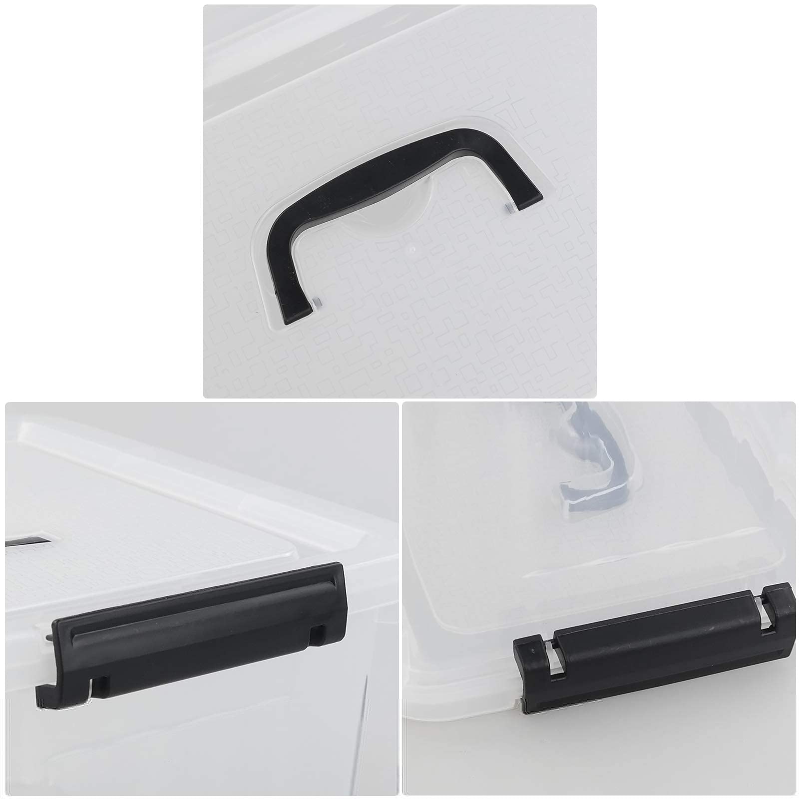 Lot de 6 boîtes de rangement en plastique transparent avec couvercle 12 l