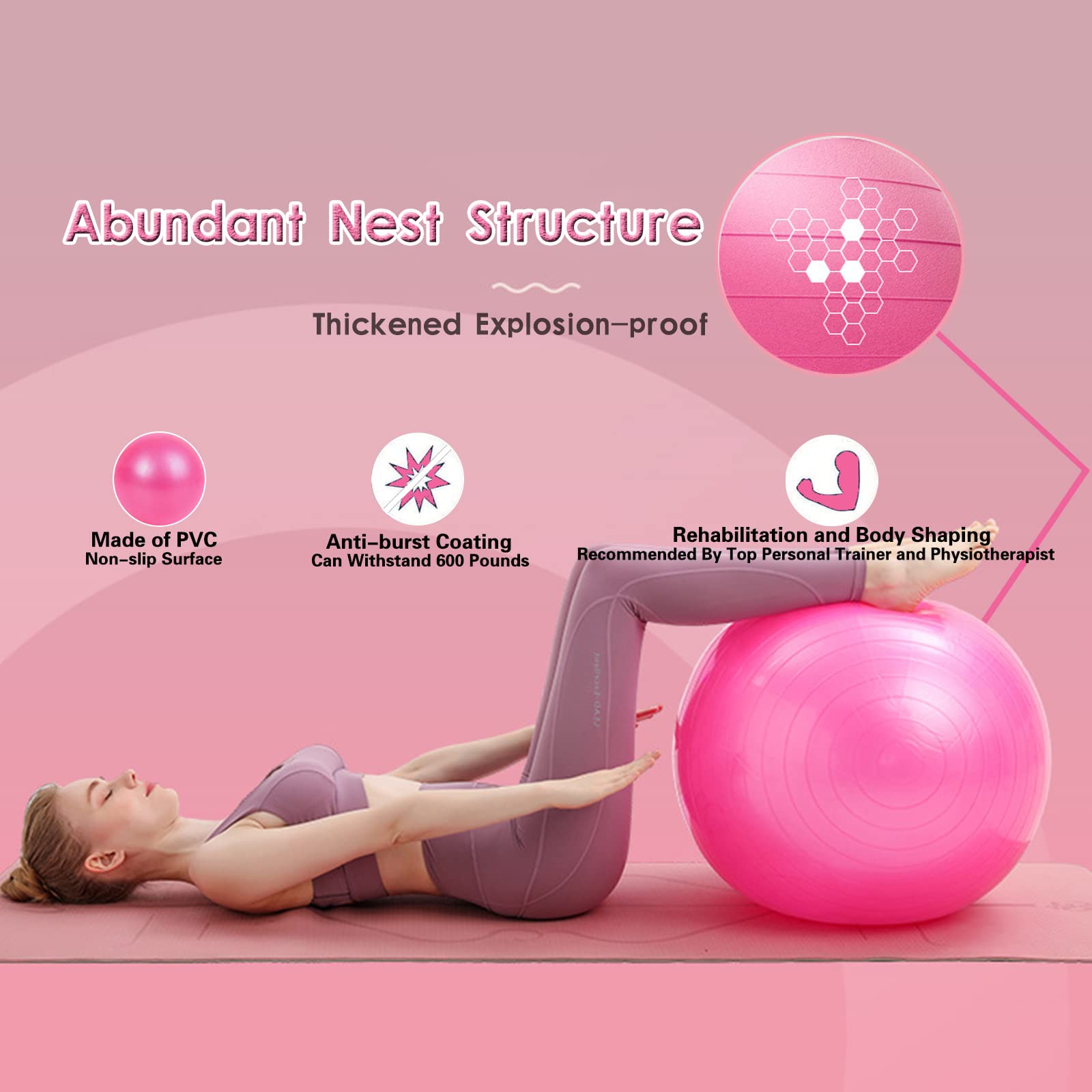 Balle De Yoga épaisse Jung Yan Balle De Fitness Bo... - Grandado