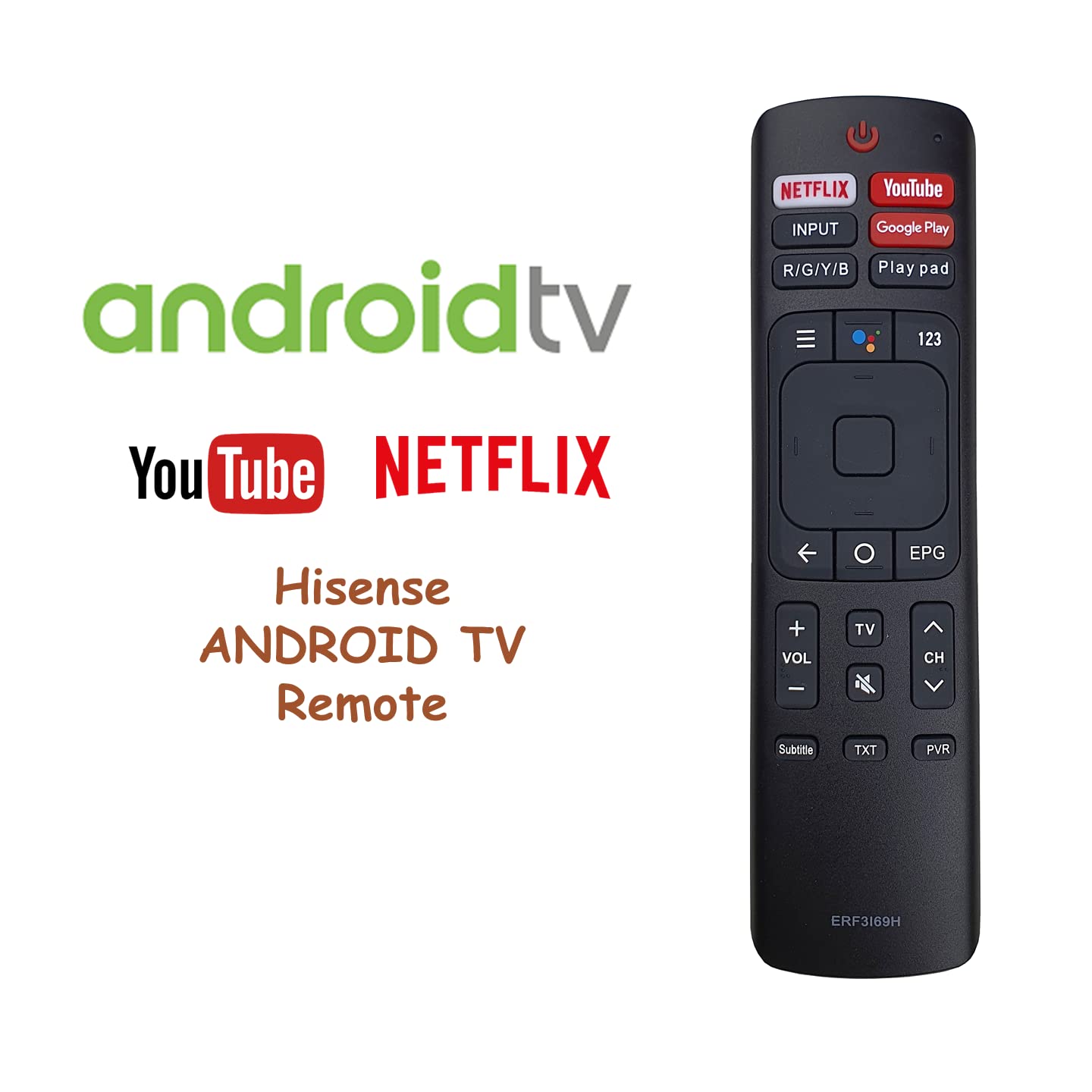 VINABTY Nuovo Telecomando di ricambio Per ﻿Hisense Smart TV ERF3J80H ERF3Z80H 43A6HG 65UG68G 55U68G 50U68G 75U68G 65U78G Remote Controller