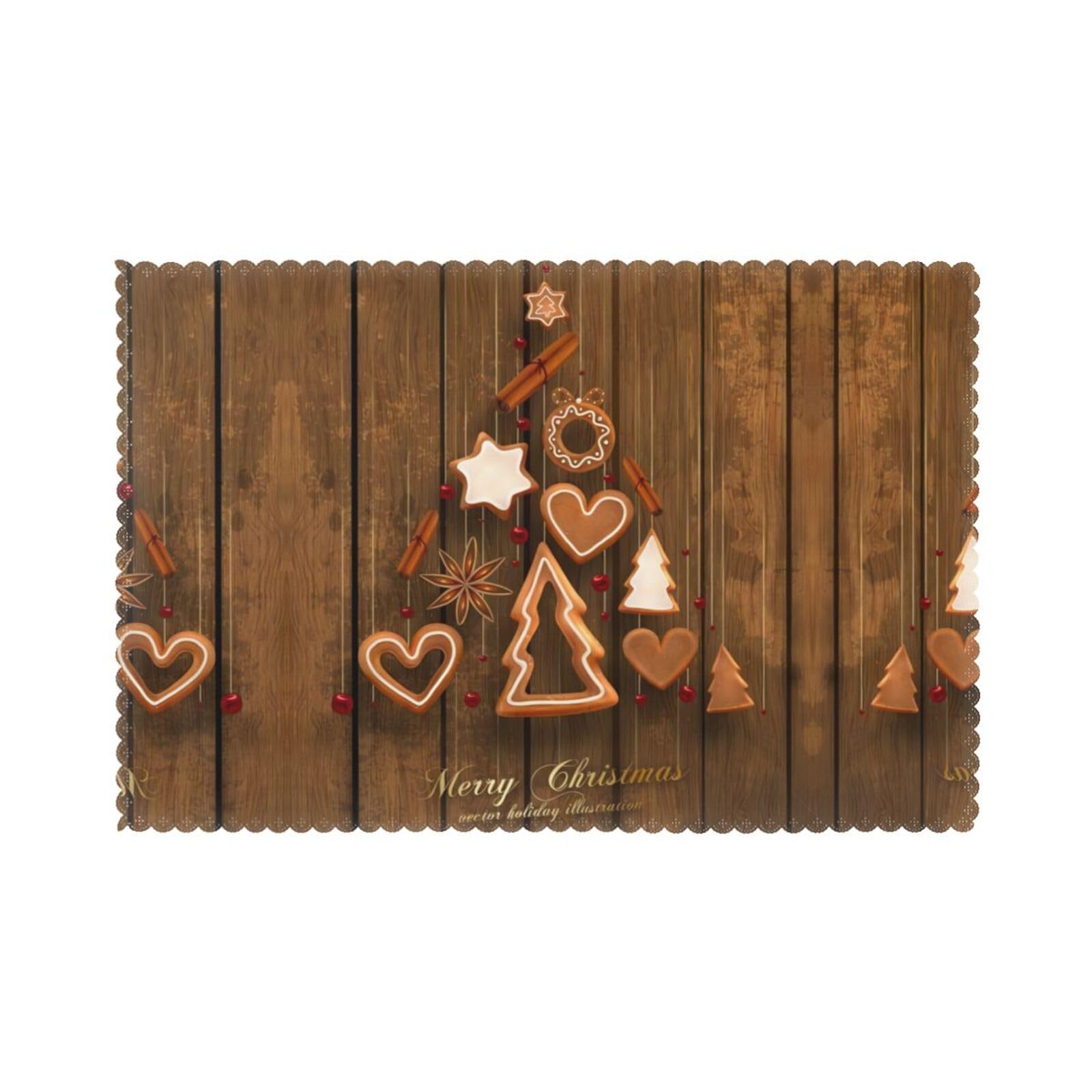 YYHWHJDE Christmas Prints Placemats Set of 6 12x18in - Elevate Every Meal with Durable & Customizable Table Layers
