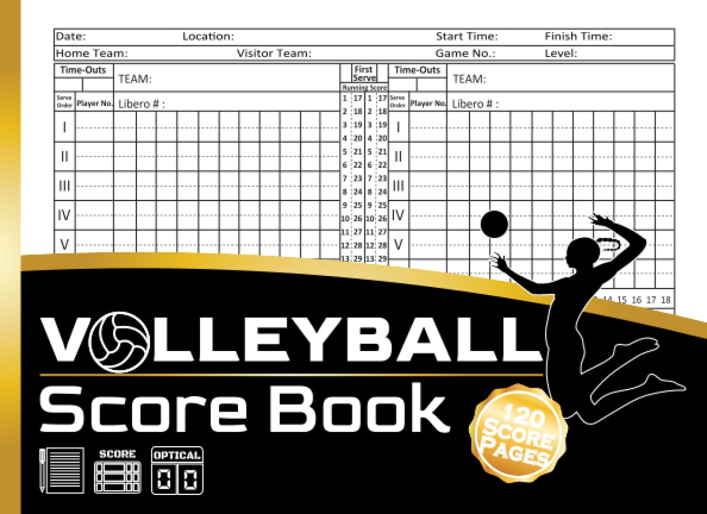 Volleyball Scorebook: Volleyball Score Record Book, Volleyball Stats ...