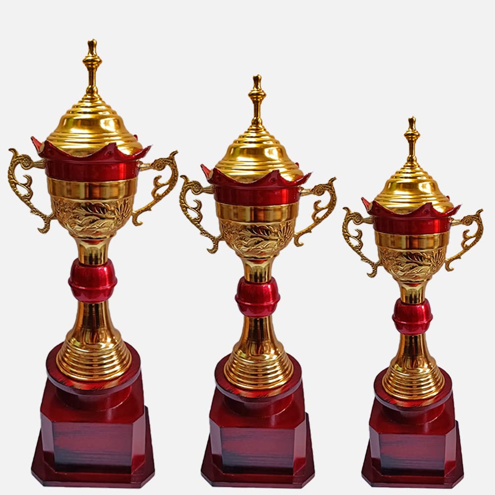 BAREEZE PURE Red Gold Metal Trophy for Event Such asTrophy for Cricket Tournament, Sport, Academy, Awards, School Trophy (B0C59KD9XB) Amazon Price History, Amazon Price Tracker