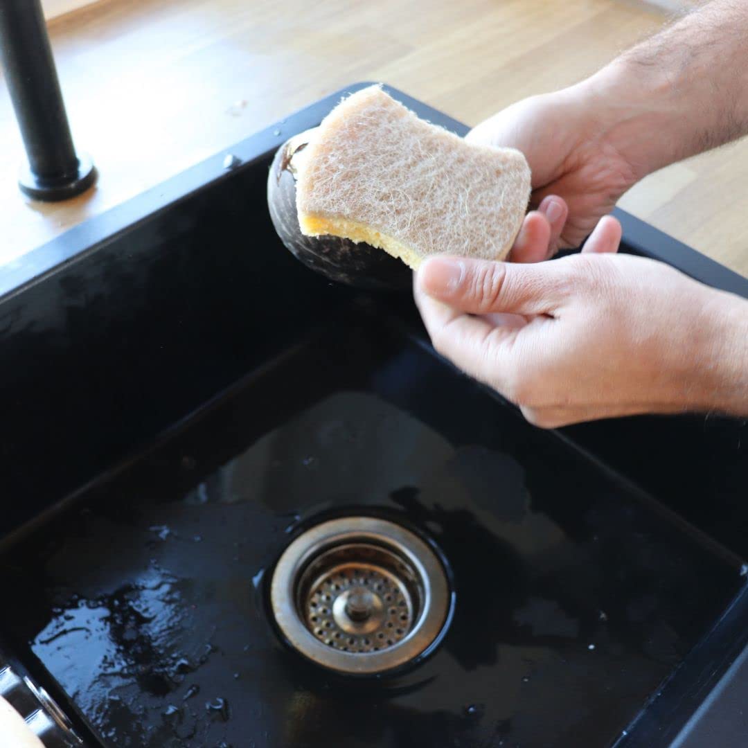 andoo Esponjas para el hogar | Esponja de limpieza orgánica, Esponja de cocina, Esponja de cocina, Esponja para platos, Biodegradable, Respetuoso con el medio ambiente (40 unidades)