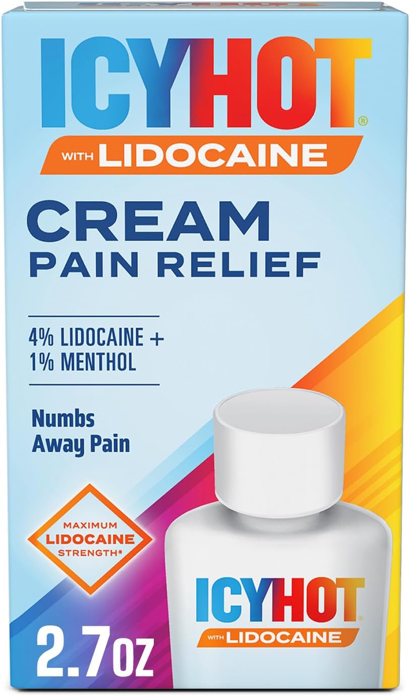 Icy Hot Max Strength Pain Relief Cream with Lidocaine Plus Menthol, 2.7 Ounces