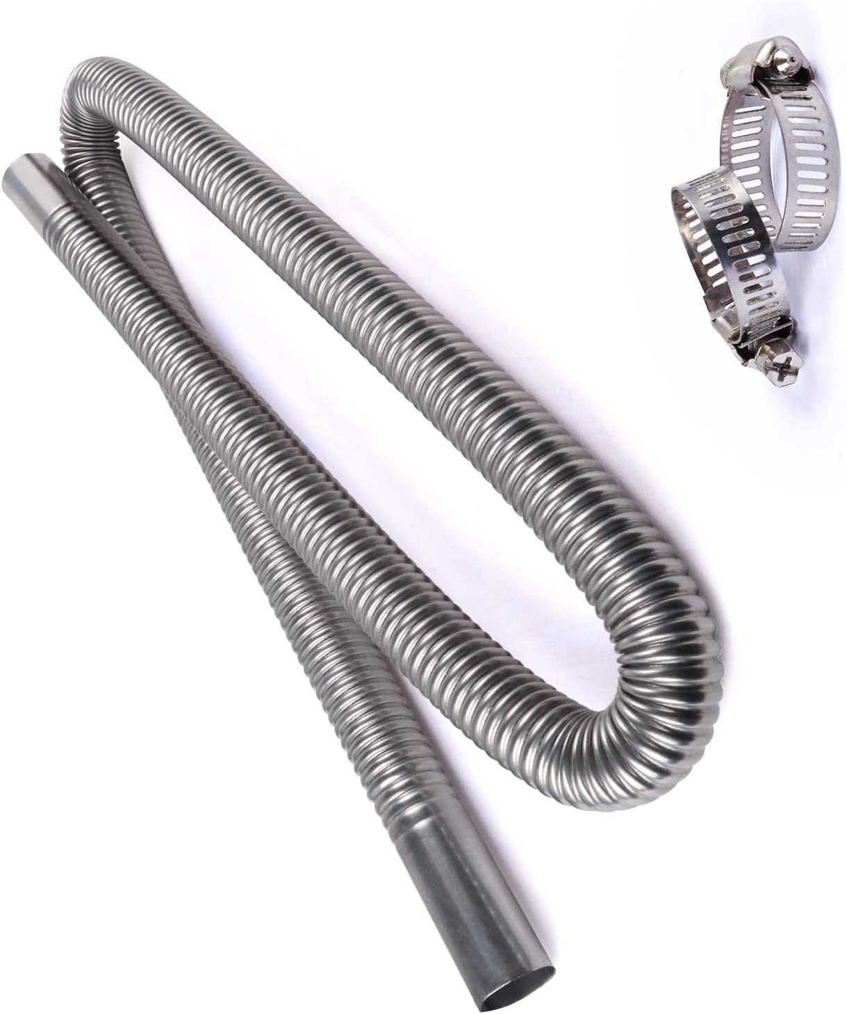 KAABEE Diesel Heater Exhaust Pipe Flexible Exhaust Tubing Generator Flex Extension Pipe Stainless Steel 1"/2.5cm Inner Diameter (118INCH 300CM)