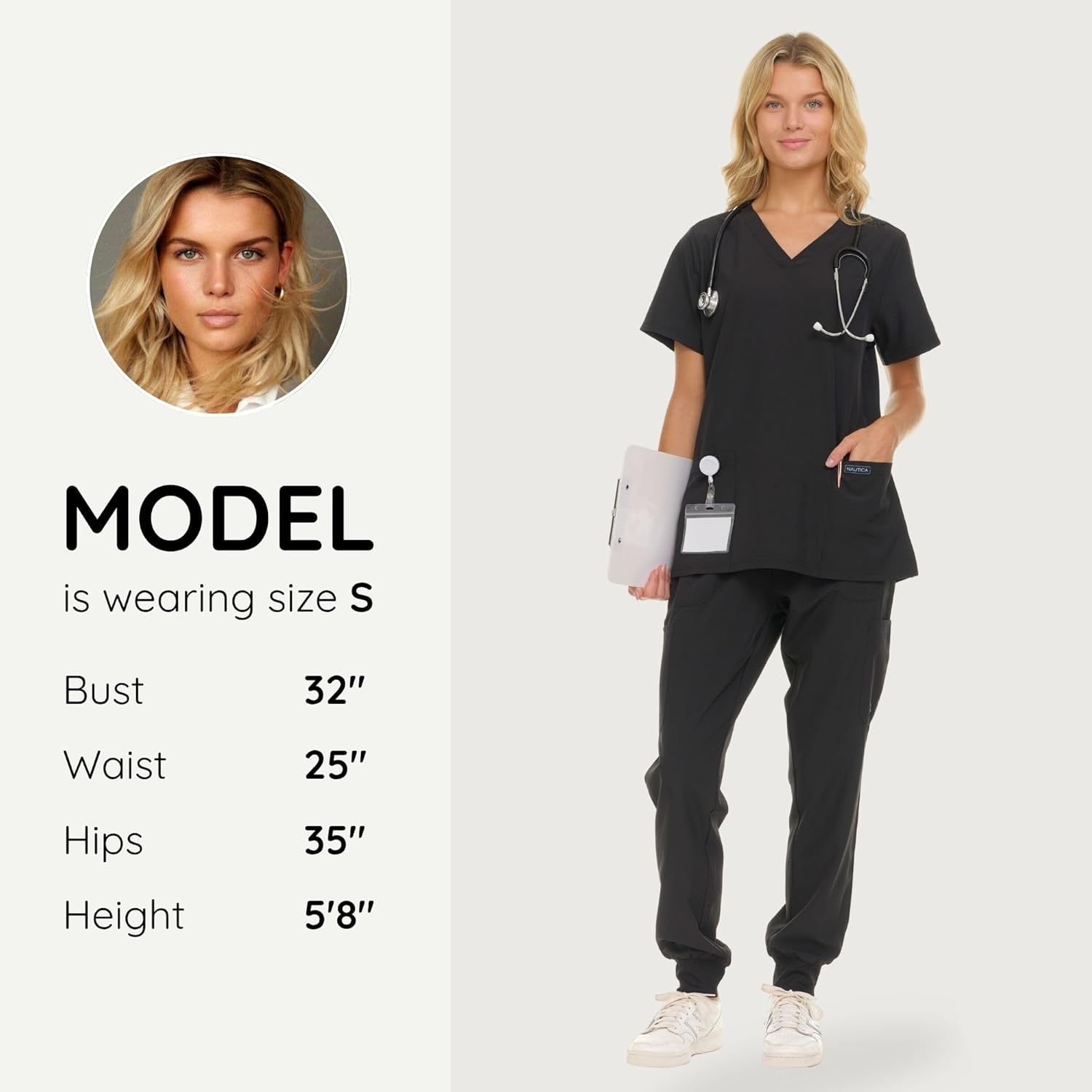 Nautica Scrub Pants for Women, Breathable Drawstring Jogger Scrubs for Women, 5 Pocket Stretch Soft Scrub Bottoms for Woman - Image 6