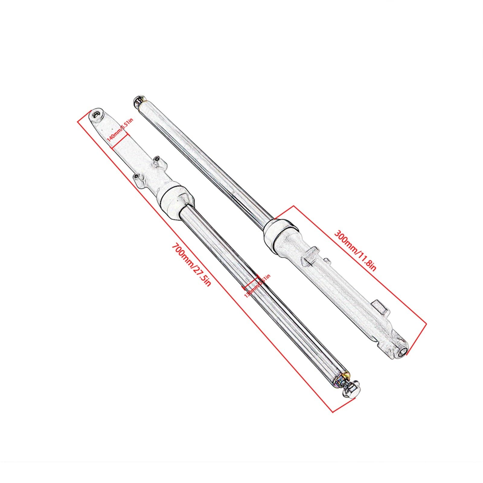 Accessori assorbitori Ammortizzatore Olio Forcella Anteriore Da 27 Pollici Per Moto Pista Di Ricambio Per Honda CG125 CT90 CT110