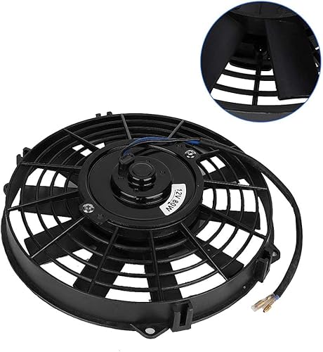 Miniatura 6 de Aramox Ventilador de refrigeración para coche, 12 V, 24 V, 80 W, 9 pulgadas, universal, curvado, aire acondicionado, condensador, ventilador de
