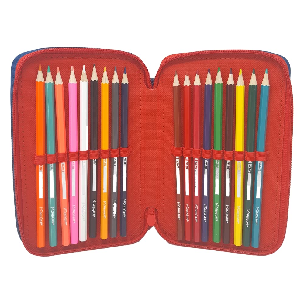 Astuccio Scuola 3 Zip, Cars, Disney, multiscomparto, Completo 44 Pezzi, Colori Giotto, 20 x 13 x 6 cm