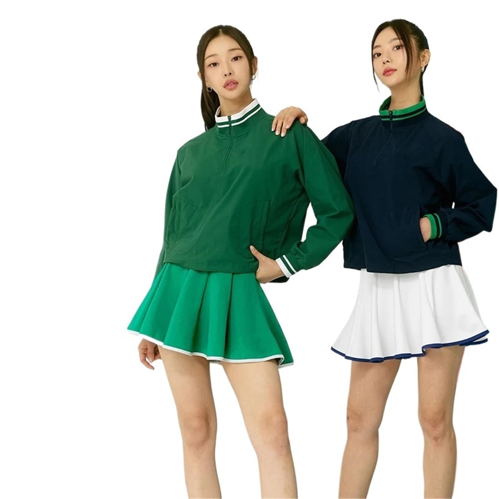 Gonnellino Tennis Donna Giacca da Golf da Tennis con Protezione Solare for Donna, da Allenamento, a Maniche Lunghe, con Gonna a Pieghe