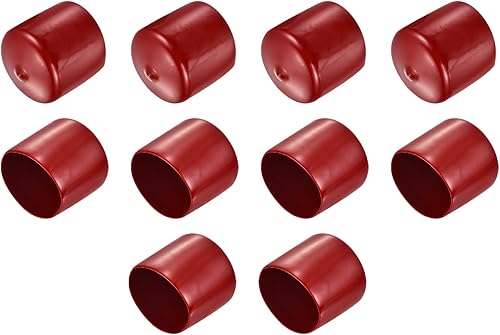 Miniatura 5 de uxcell 10 tapas de goma de 0.984 in (1 pulgada) de vinilo de identificación redonda tapa tapa de rosca protectores de rosca negro