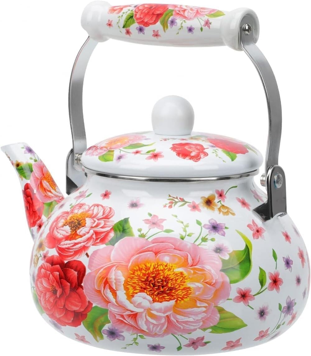 Enamel Tea Kettle, 2.5L Enamel Tea Kettle Vintage Teapot Chinese Kung Fu Pot Water Boiling Teaware with Handle